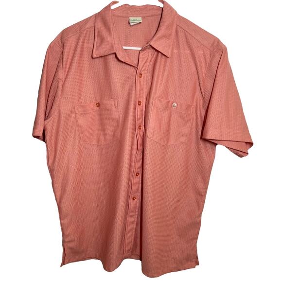 Vintage Haband Button Up Shirt Short Sleeve Chest Pocket Breathable Orange XL - Picture 1 of 4